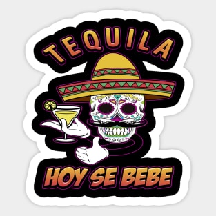 TEQUILA HOY SE BEBE Skull Design Sticker